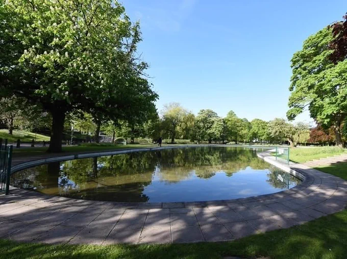 Tettenhall Pool in the sunshine.