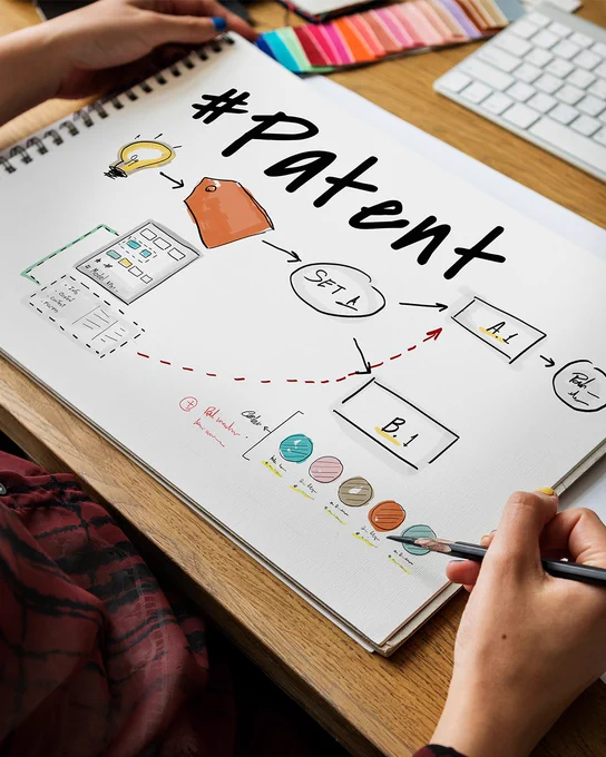 Business branding label chart graphic with text reading #patent.

Image credit:  [Rawpixel.com]/ Adobe Stock.