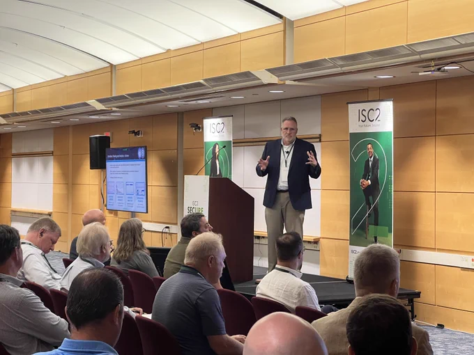 Mr. Patrick Johnson, Dir. of Workforce Dev, WID, presenting at the ISC2 Conference