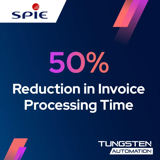 SPIE achieves a 50% reduction in invoice processing time using Tungsten Automation technology.