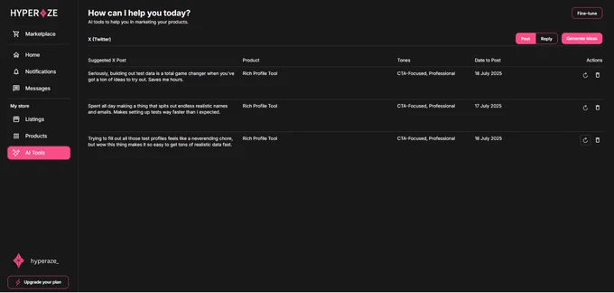 New AI Generated Reply/Post Ideas