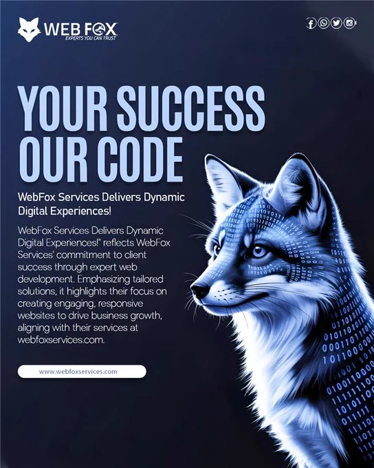 WebFox Services Delivers Dynamic Digital Experiences!" reflects WebFox Services' commitment to client success through expert web development. Emphasizing tailored solutions, it highlights their focus on creating engaging, responsive websites to drive business growth, aligning with their services at webfoxservices.com.
