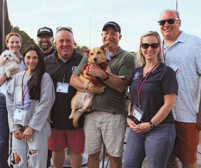 OpenCape team at the Falmouth Commodores game on bring your dog night.