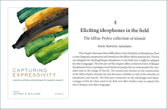 New book on ideophones
Williams, J. P (ed.). 2025. Capturing expressivity. Contents, methods, and techniques for linguistic research. OUP.
https://global.oup.com/academic/product/capturing-expressivity-9780192858931?cc=es&lang=en
