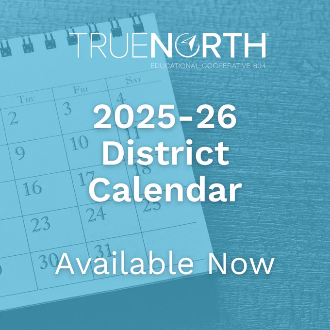 graphic that reads 2025-26 district calendar, available now