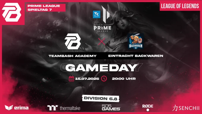 Es ist ein League of Legends Gameday Post. Wir spielen in der Dachliga Primeleague in der Division 6.8