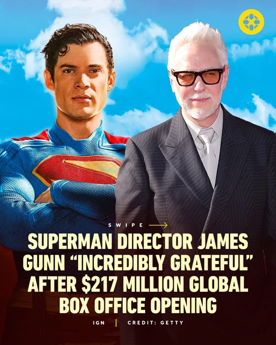 Superman Director James Gunn 'Incredibly Grateful' After $217 Million Box Office Opening