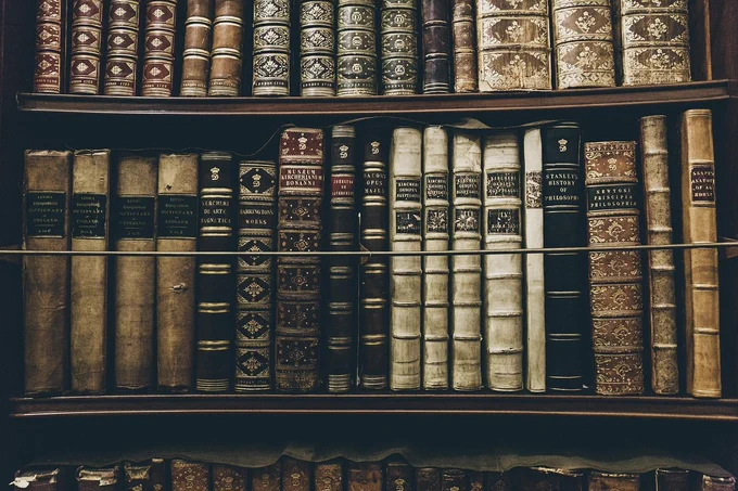 Books on a shelf