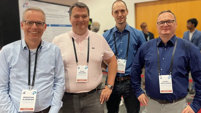 Four BiB researchers standing together at the International Population Conference in Brisbane.