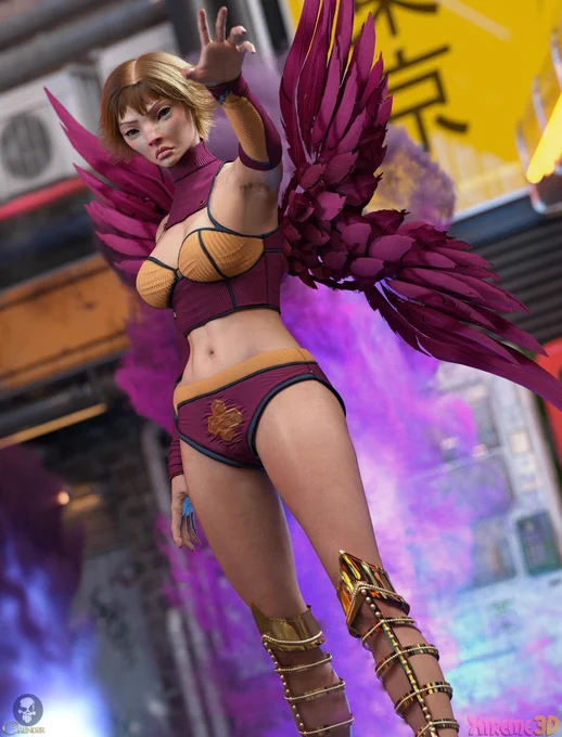 Winged power with maroon mystique 🪶🔥—this celestial rebel mixes gladiator gold with streetwise bold. @daz3d 

https://www.daz3d.com/dforce-taylah-outfit-for-genesis-9

 Art by: Crender

 #Nelmi3D #Nelmi #DAZStudio #Genesis9 #3DClothing #dForceFashion #IrayRender #DigitalWardrobe #VirtualStyling #3DRenderMagic