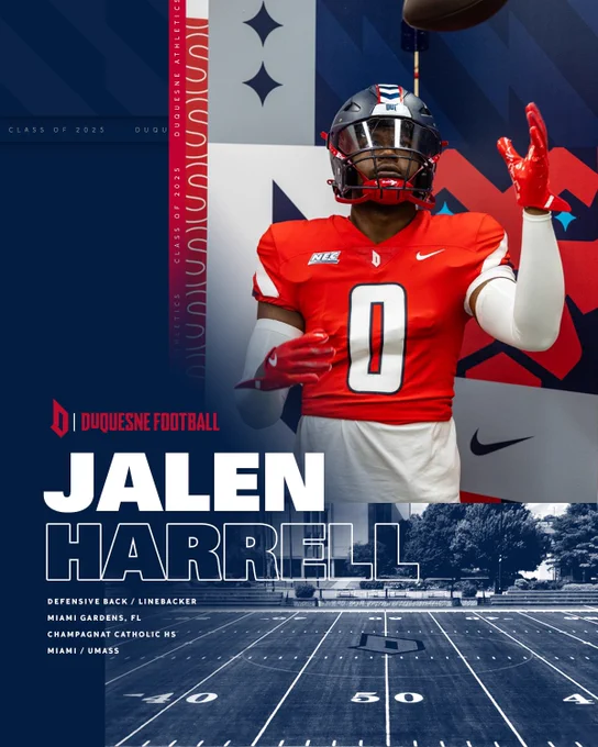 Welcome Graphic for Jalen Harrell:
DEFENSIVE BACK / LINEBACKER
MIAMI GARDENS, FL
Champagnat Catholic HS
Miami / UMASS
