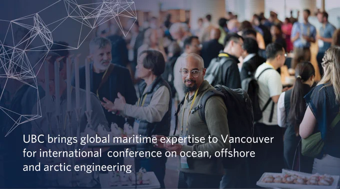 A crowd of local and international guests mingle at the reception for OMAE 2025, held in Vancouver, BC in June. Photo by Demetrios Giannitsios.