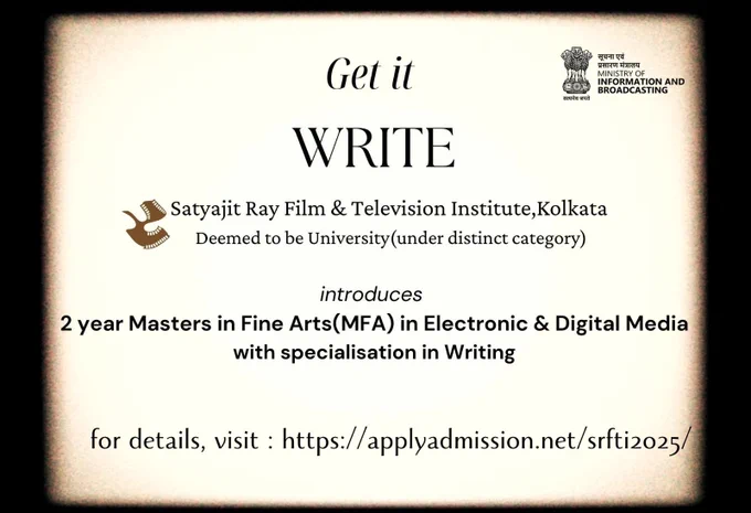 SRFTI is offering a 2-year Master of Fine Arts (MFA) Programme in Electronic & Digital Media (EDM) with specialisation in Writing