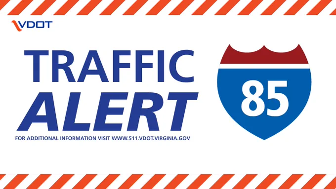 traffic alert graphic interstate 85