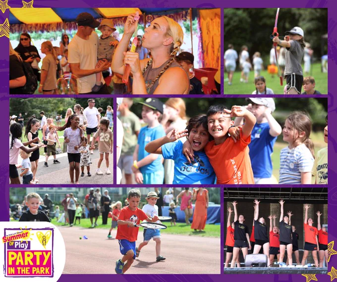 Collage of image from Party in the Park 2024