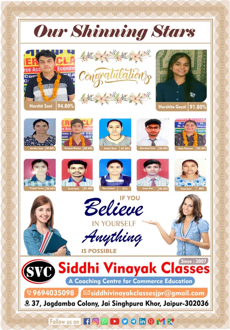 #svc #siddhivinayakclasses #commerce #coachingclasses #education #coaching #tutionclasses #classes #students #commerceclasses #bestcoaching #accounts #commercesubjects #ca #exams #admissionopen #cs #jaisinghpurakhor #khor #jaipur #rajasthan
