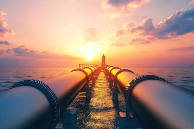 Gas transmission pipeline in water