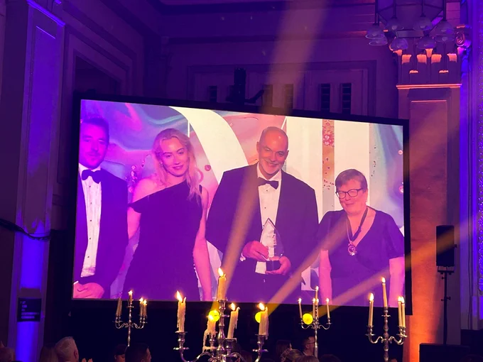 Winning moment at the Manchester Legal Awards  for Corporate Culture of the Year