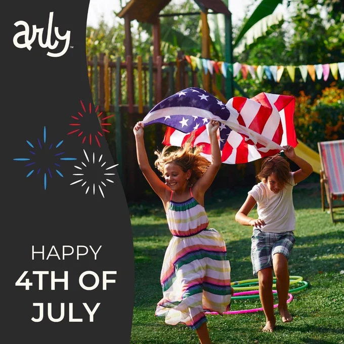 Children celebrating the fourth of July. 