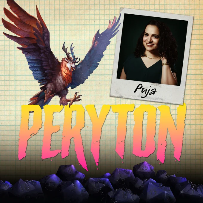 Podcast cover for the Peryton episode of the Dungeons and Dragons podcast, "Kill Every Monster."