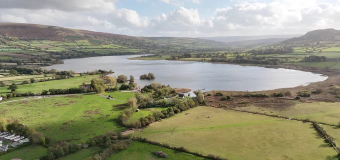 Llangorse Lake, South Wales looking toward the south.