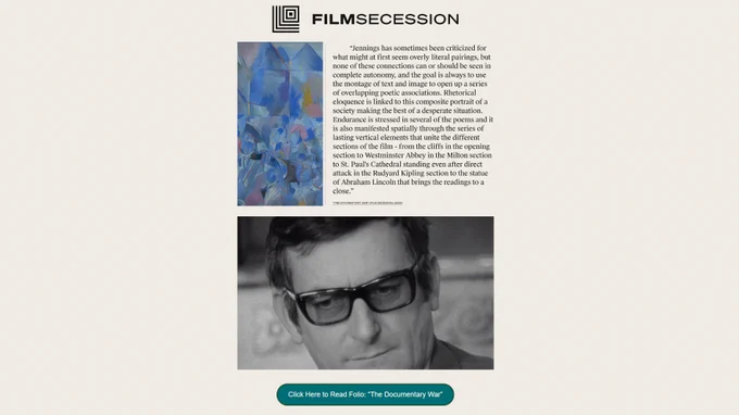 Film Secession Folio "The Documentary War"