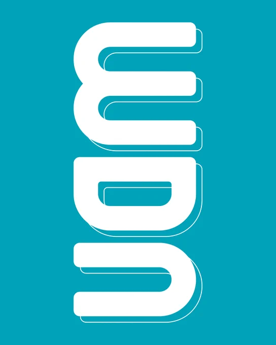 A turquoise background with the letters WDN written downwards in white.