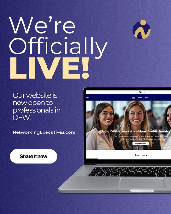 www.NetworkingExecutives.com has launched!  
Aggregated professional networking events all on one website, filtered by industry, date, and location!