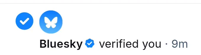 Bluesky 'verified' notification