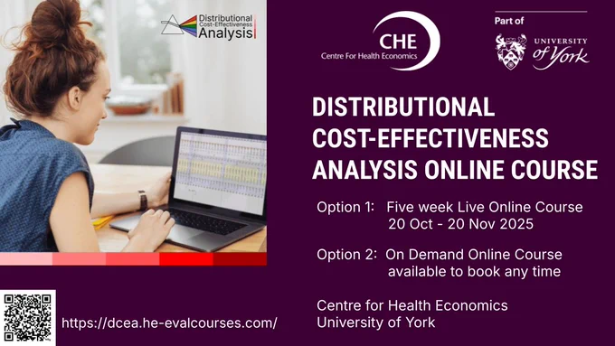 Graphic for online CHE course in ‘Distributional cost-effectiveness analysis’ 
