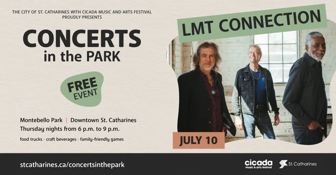 City's free Concerts in the Park graphic for the LMT Connection concert on July 10.