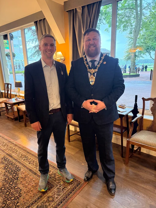 Mayor of St Helens Borough, Cllr Seve Gomez-Aspron, at Haydock Park for Newton Gold Cup weekend