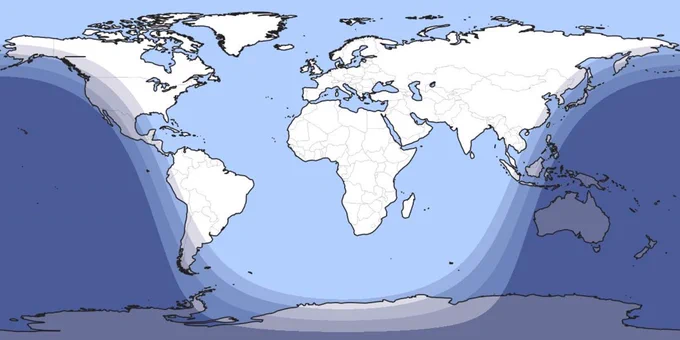 On July 8 at 11:15 UTC, the Sun’s declination (about 20° N) and Earth’s 23.5° axial tilt combine to cast daylight across nearly every inhabited latitude—from Patagonia to Scandinavia—since over 99% of people live between the Tropics and about 60° N/S. Only remote Antarctic research posts remain in darkness, making this moment the planet’s peak global daytime.