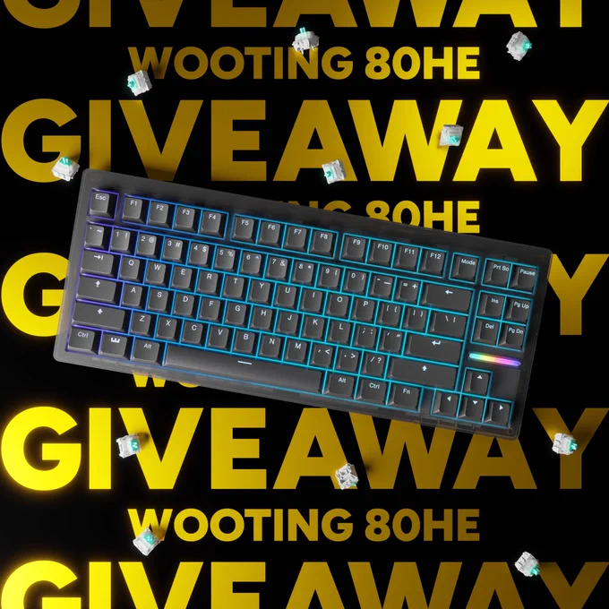 Wooting 80HE Keyboard Giveaway! This is your chance to own the keyboard the pros trust.