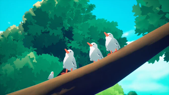 Four seagulls in a tree