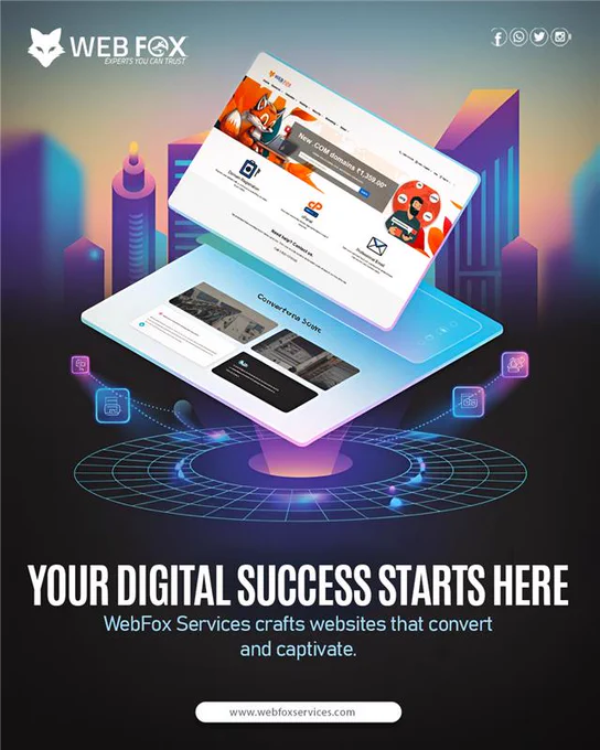 Webfox Services: Your digital success starts here. We transform your ideas into powerful digital platforms through innovative design, development, and marketing solutions.