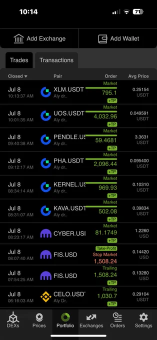 ✅ أول يوم تجارب حيّة على مؤشر

🌀 VipPro Realtime 🌀
نتائج مذهلة على عدة عملات… وعلى فريمات مختلفة!

⸻
📅 التاريخ: 7 يوليو
🧪 الهدف: اختبار الأداء على الفريمات المختلفة، ورصد الإشارات الكاذبة بدقة

⸻
💥 أبرز الصفقات المنفّذة:

• ✅ XLM/USDT
• ✅ UOS/USDT
• ✅ PENDLE/USDT
• ✅ PHA/USDT
• ✅ KAVA/USDT
• ✅ CYBER/USDT
• ✅ FIS/USD (مرتين)
• ✅ CELO/USDT
• ✅ KERNEL/USD

🔁 الدخول والخروج تم أوتوماتيكياً ببعض الصفقات عبر إشارات المؤشر اللحظية
📊 النتيجة:
نسبة نجاح عالية، وتحقق Take Profit في معظمها – والبقية في الطريق.

⸻
🧠 ماذا أثبت المؤشر؟

• تصفية دقيقة للإشارات الكاذبة
• كفاءة عالية على الفريمات القصيرة والمتوسطة
• تحليل لحظي لحالة السوق دون تعقيد أو تأخير

⸻
🎯 والأهم:
كل شيء موثّق… وكل صفقة مدروسة… والنتائج تتحدث عن نفسها.

⸻
📢 نحن في البداية فقط…
لكن VipPro Realtime لا يبدو مجرد مؤشر
بل نظام تداول احترافي جديد بالكامل.

#CryptoTools
#TradingIndicators
#RealtimeSignals
#Altcoins
#Scalping
#SmartTrading
#TechnicalAnalysis
#CryptoCommunity
#CryptoTrading
#MEXC
#VIPPRO
#CryptoEducation