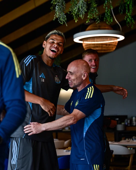 William Osula smiling inside the training ground. 