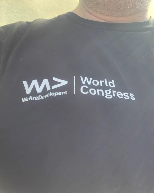 We are developers world congress T-shirt closeup