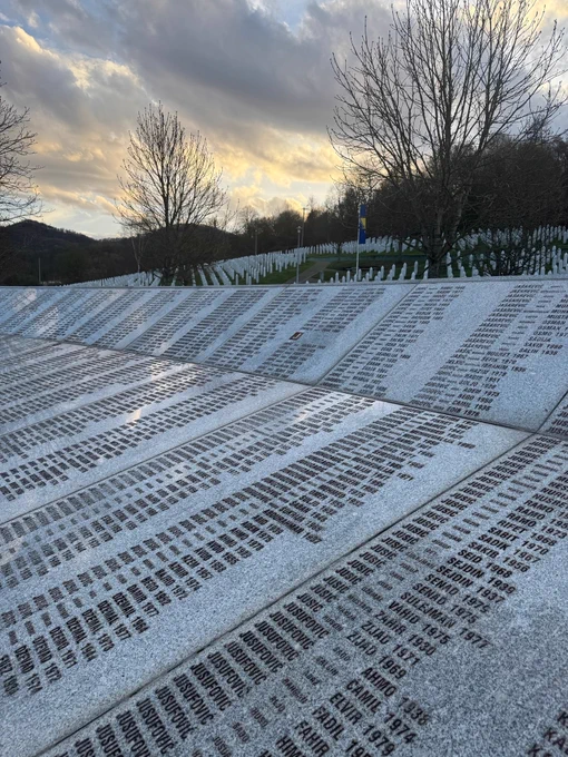 A memorial in Srebrenica to victims of the Bosnia atrocities