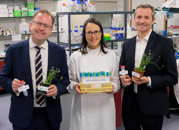 Minister for Further and Higher Education, Research, Innovation and Science, James Lawless TD; Prof. Emmanuelle Graciet, Faculty of Science & Engineering, Maynooth University; and Dr Ciarán Seoighe, Deputy CEO, Research Ireland. 