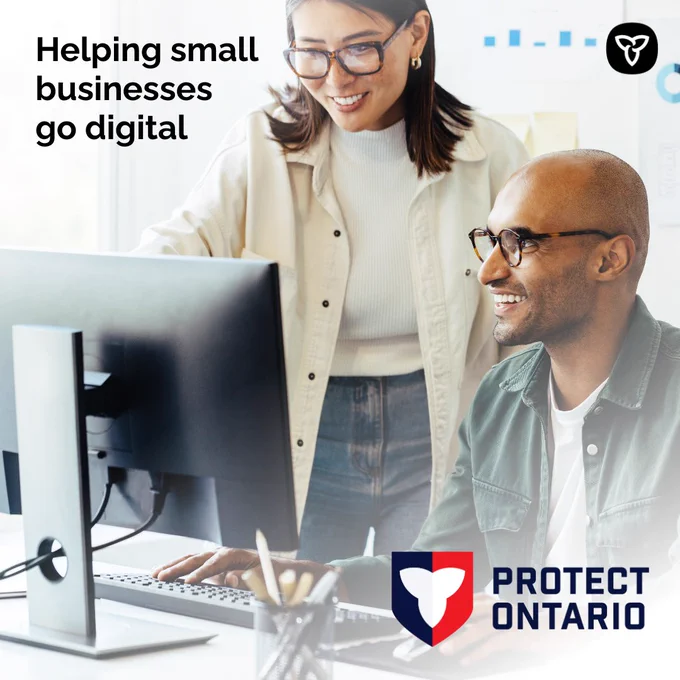 Title: Helping small businesses go digital. Protect Ontario.