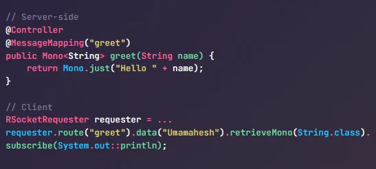 Spring Boot   WebFlux   RSocket – Reactive Communication Over TCP:
