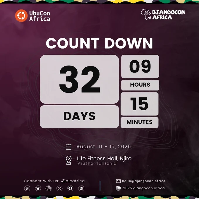 32 Days to go to #DjangoConAfrica 2025