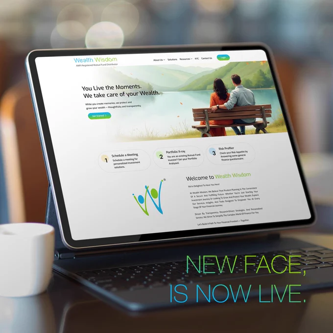 Here’s what’s new:
• Intuitive navigation to explore Services, Resources, and our Leadership Team
• Powerful calculators — SIP, retirement, education, marriage & more
• Portfolio X‑ray: Analyse your mutual fund holdings at a glance
• Risk Profiler: Discover your investment personality
• MF Resources: Quick access to NAVs, scheme fact sheets, top performers & comparisons
• Educational videos, tax guides, KYC & downloads — all in one place

With a clean design, transparent disclosure, and seamless mobile compatibility, we’ve made investing easier and more accessible than ever.

Unlock tools to plan, analyse, and track your financial journey. We believe in investing with clarity and confidence. A better website means better financial decisions, whether you're building wealth or securing your future.

#WealthWisdom #NewWebsite #Fintech #InvestSmart #MutualFundsIndia #FinancialPlanning #PortfolioAnalysis #RiskProfiler #MoneyTools #InvestorEducation