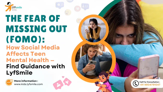 The Fear of Missing Out (FOMO) is more than just a trending term — it deeply affects today’s teens, causing anxiety, low self-esteem, and feelings of loneliness. 

Social media often shows only the highlights of others' lives, making teens feel like they’re always missing out or not good enough. Over time, this constant comparison can impact their mental health, sleep, studies, and social life. 

At LyfSmile, we understand these struggles and offer a safe, compassionate space for teens to talk, heal, and grow stronger. Our expert counselors help them build self-worth, manage screen time healthily, and find real joy beyond likes and stories. 𝐃𝐨𝐧’𝐭 𝐥𝐞𝐭 𝐅𝐎𝐌𝐎 𝐜𝐨𝐧𝐭𝐫𝐨𝐥 𝐲𝐨𝐮𝐫 𝐭𝐞𝐞𝐧’𝐬 𝐡𝐚𝐩𝐩𝐢𝐧𝐞𝐬𝐬. 

Support them in developing emotional strength and balance. Choose LyfSmile for expert mental health guidance tailored for teens. 🌟💙 

Let’s help your child thrive in both the online and offline world. 𝐑𝐞𝐚𝐜𝐡 𝐨𝐮𝐭 𝐭𝐨 𝐋𝐲𝐟𝐒𝐦𝐢𝐥𝐞 𝐭𝐨𝐝𝐚𝐲!


