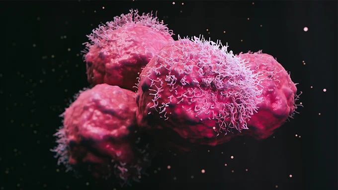 A graphic illustration of cancer cells.