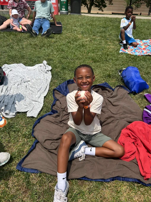 AYS kid caught a ball at Victory Field during an Indiana's game.