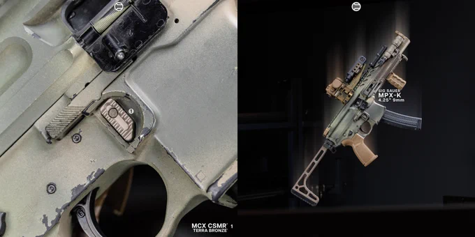 RailScales QTR Stop, RSBM-P Polymer M-LOK VFG, 1-Slot MiniDot TerraCore G10 Solo's & 3-Slot MiniDot TerraCore G10 RailScales M-LOK Scales, QDX Sling Mount, Halftop Mount for Scout Light Pro Lights, MCX CSMR Button | Sig Sauer 4.25" 9mm MPX-K, SilencerCo Omega 9K Suppressor, Surefire M340V-Pro IR Scout Light w/ Geissele Surefire Vampire Throw Lever, Lancer Systems MPX 8" Carbon Rail, Aimpoint Micro T-2 RDS on Unity Tactical FAST Micro Mount, Steiner Optics CQBL-1 Laser on HRF Concepts SKIFF Mount, Geissele MPX Trigger & MPX SCH, Parker Mountain Machine Ultra Light Skeleton Stock.