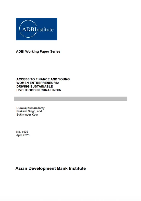 Prof. @prakashsingh Research @ADBI Featured by @WorldBank! on financial access for rural women entrepreneurs gets a @WEESACoP spotlight. 
Link to the Working paper https://tinyurl.com/28643hvp Read to WEESA Digest https://tinyurl.com/mvznhrw3 